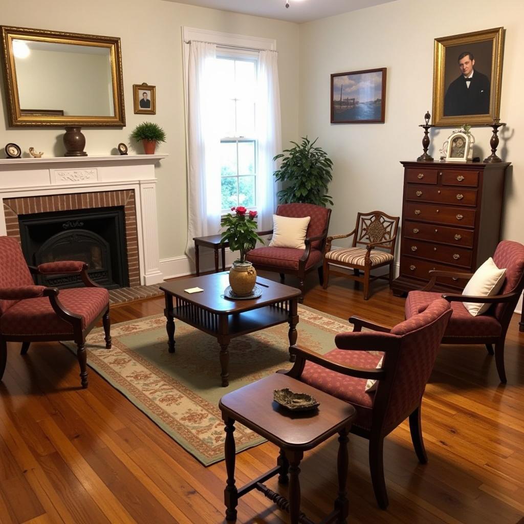 Tabor House Museum Interior - Living Room Exhibit - Gilmer County History