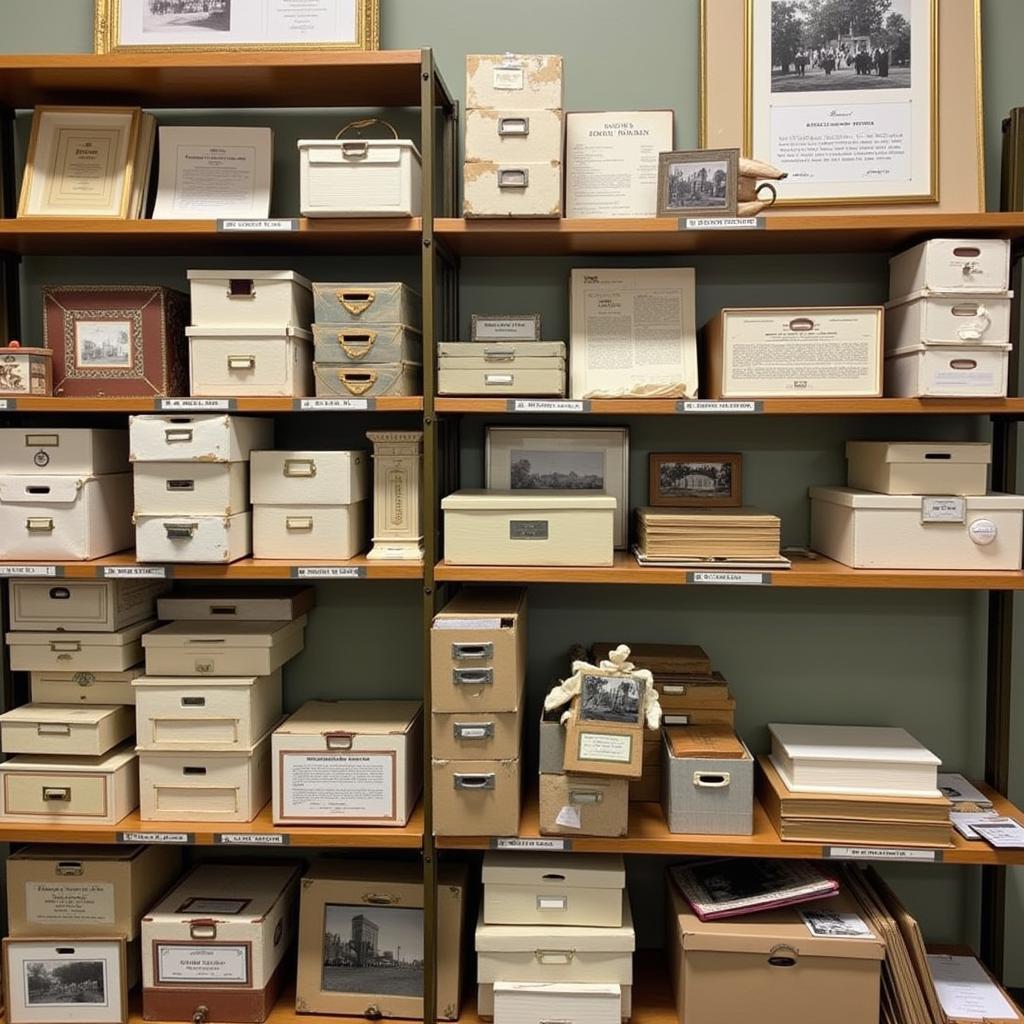 Tallahassee Historical Society Archives - A photograph depicting the extensive archives of the Tallahassee Historical Society, filled with historical documents and photographs.