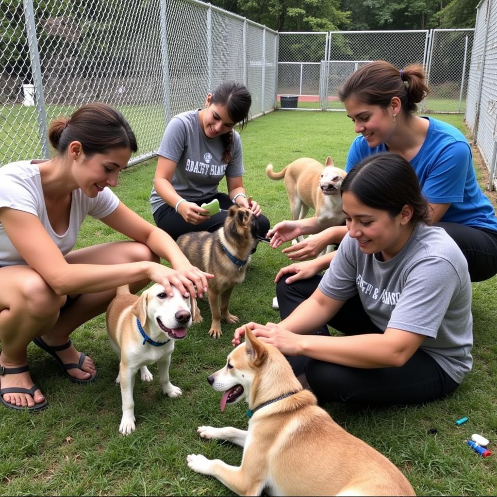 Tangi Humane Society Volunteers Caring for Animals