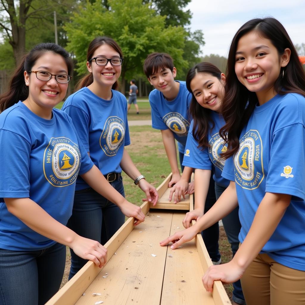 Technical honor society members volunteering in the community