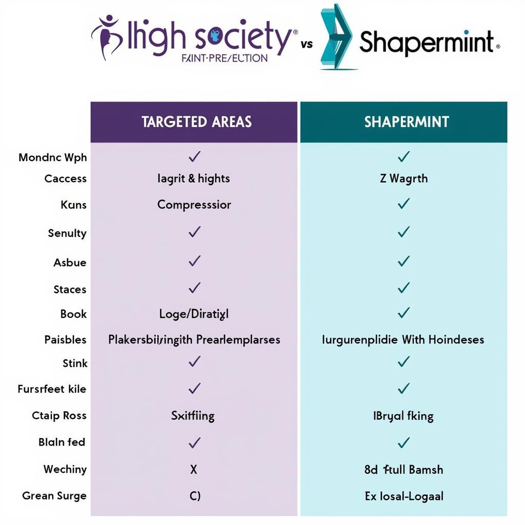 Thigh Society and Shapermint comparison chart