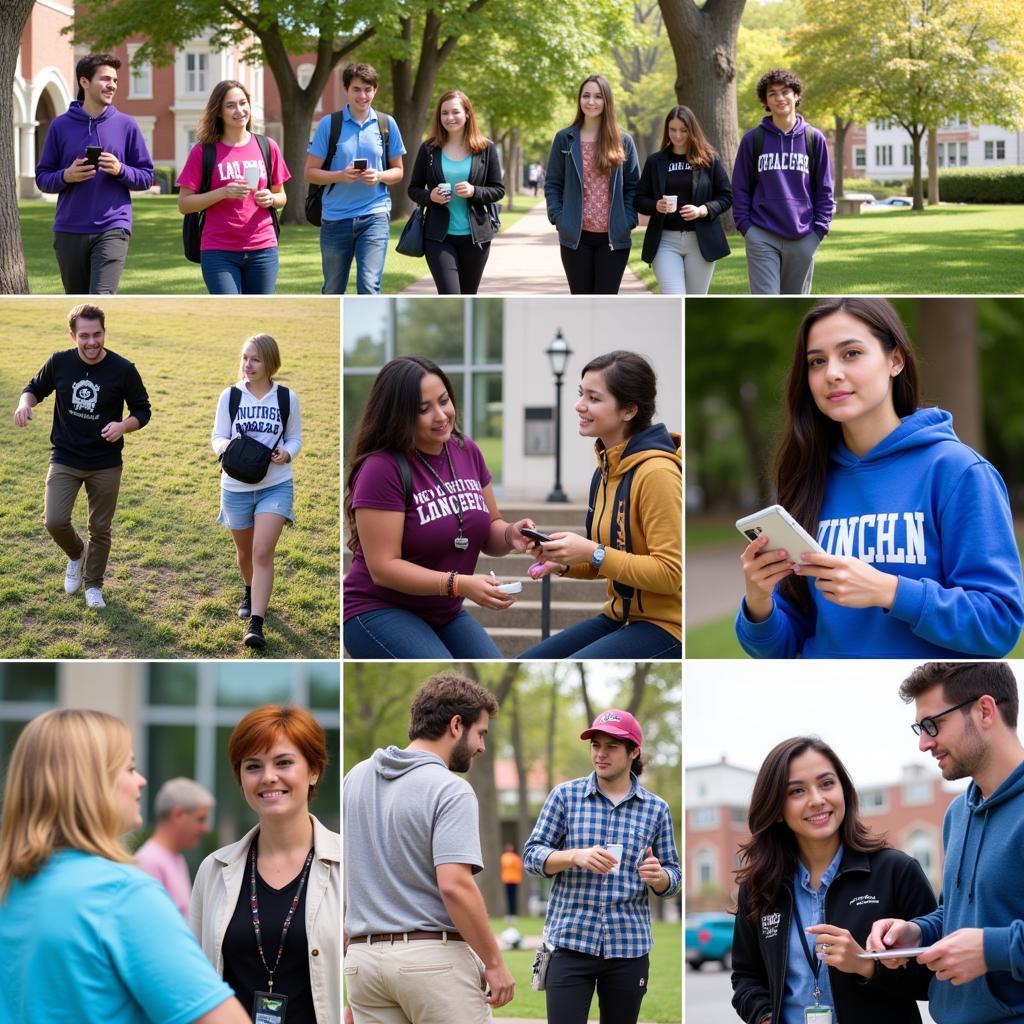 UNC Campus Life with Students Engaged in Activities