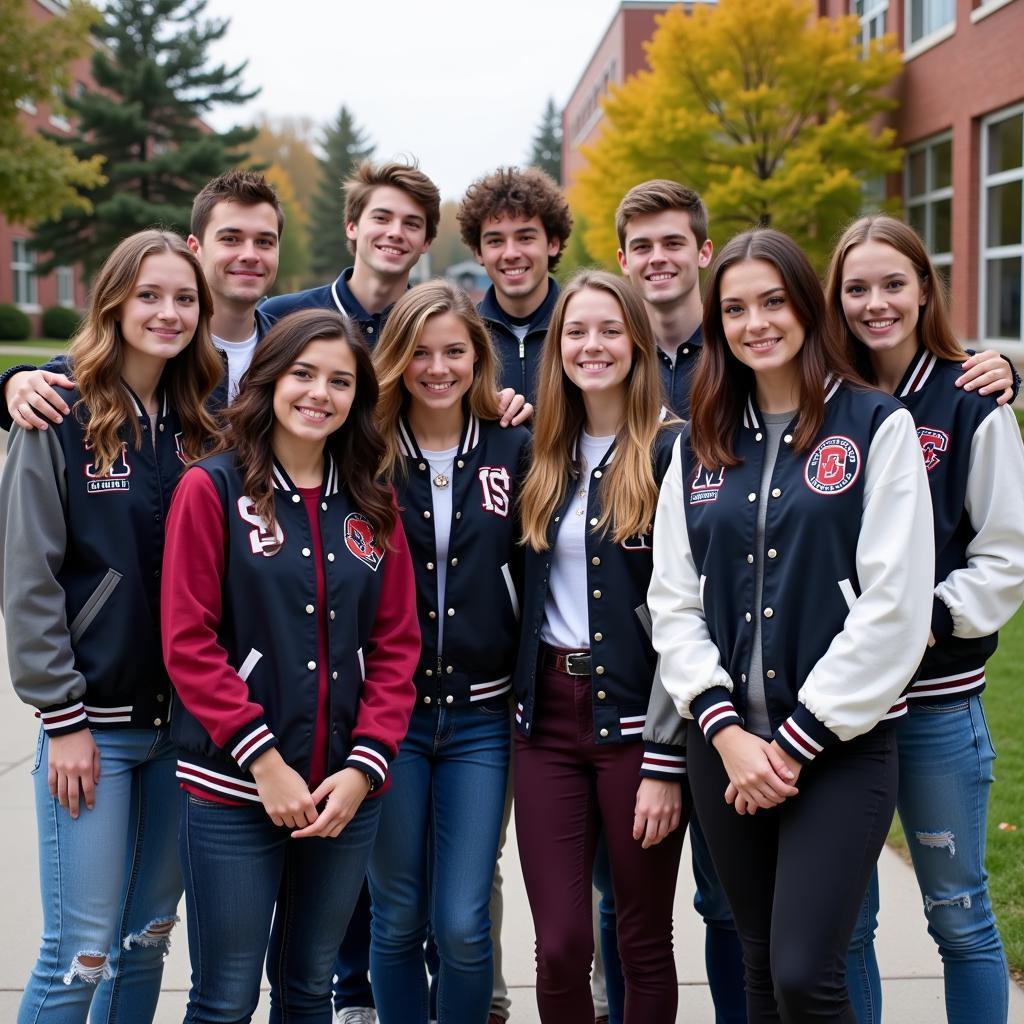 Students Wearing Varsity Jackets