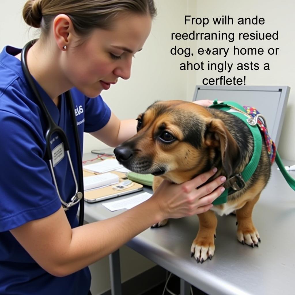 Veterinarian Examining a Rescued Dog