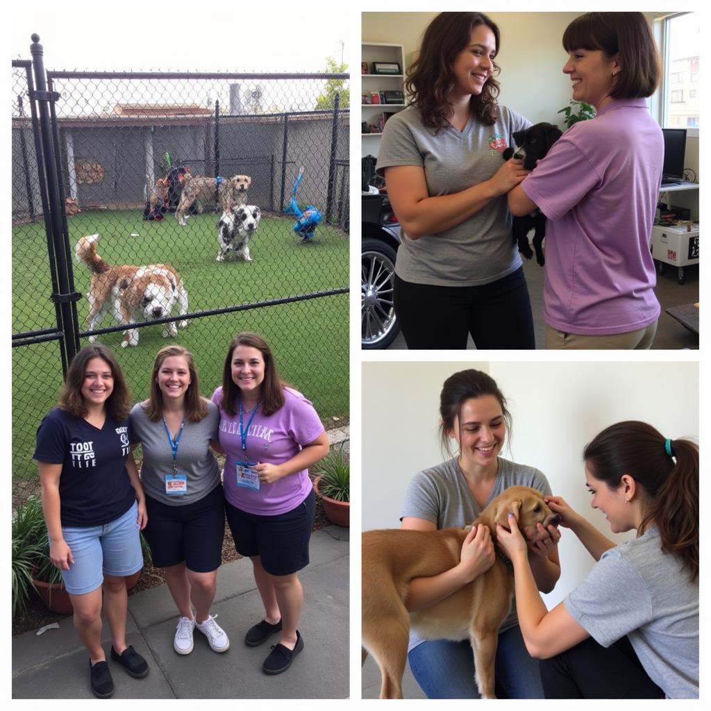 Volunteers providing care and enrichment for animals at the Chula Vista Humane Society