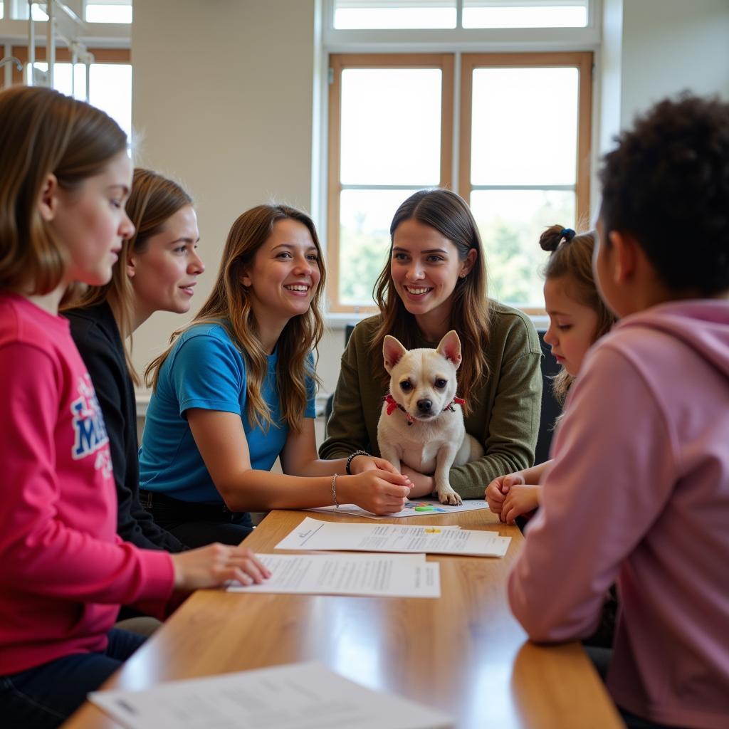 Winfield Humane Society Community Outreach: Volunteers educate children about animal welfare.