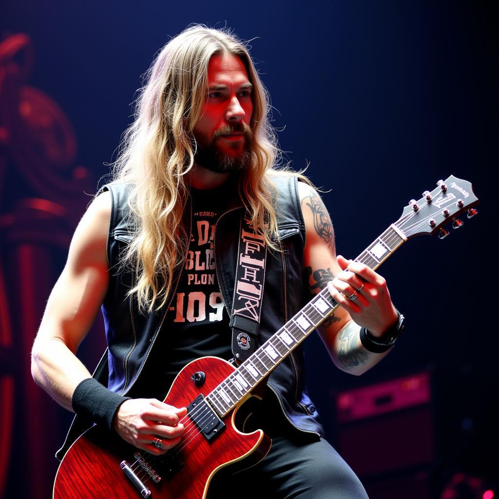 Zakk Wylde performing a guitar solo