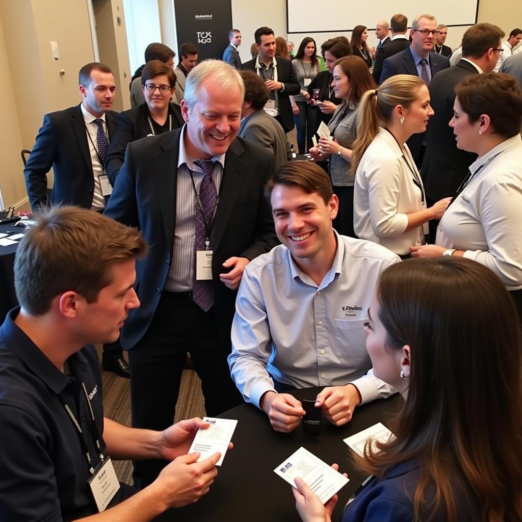 Geneticists networking at the ASHG annual meeting