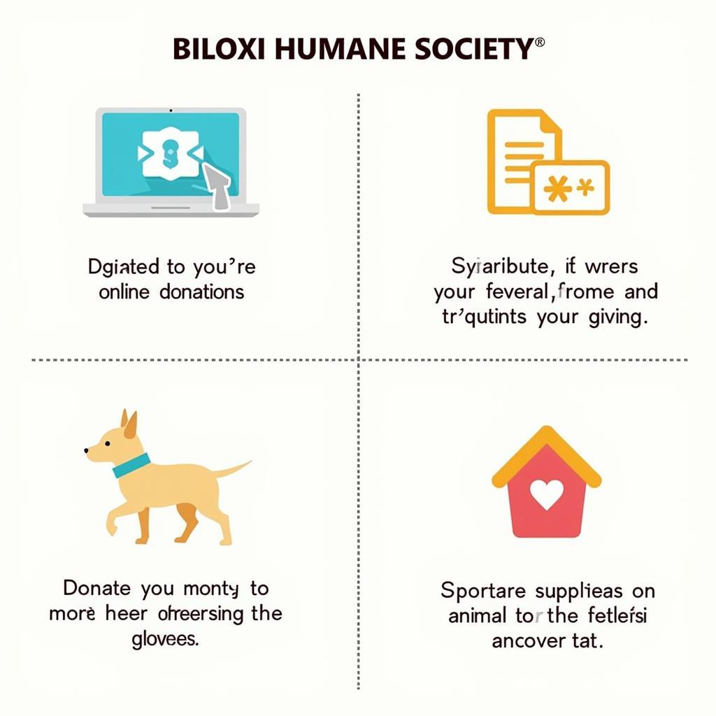 Various donation options available at the Biloxi Humane Society.