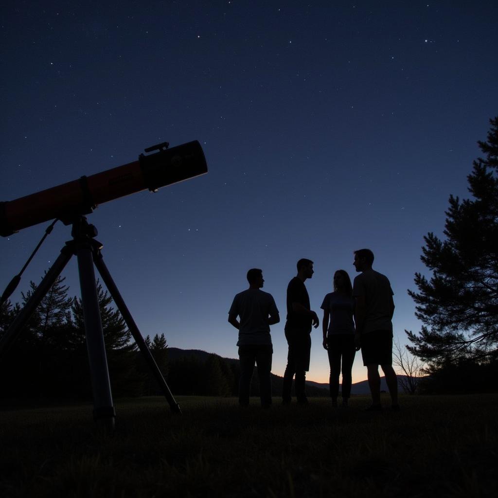 Birmingham Astronomical Society Members Using Telescope