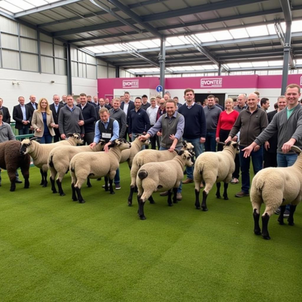 Blue Texel Sheep at a Society Show