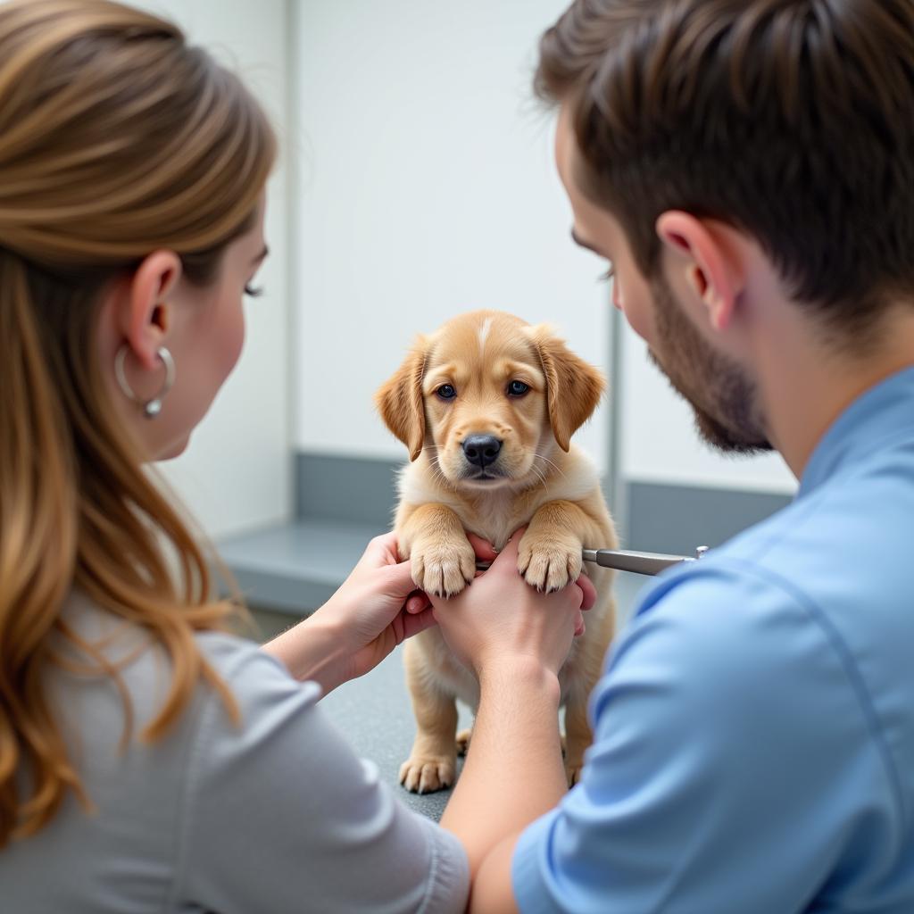 Boise Humane Society puppy at the vet