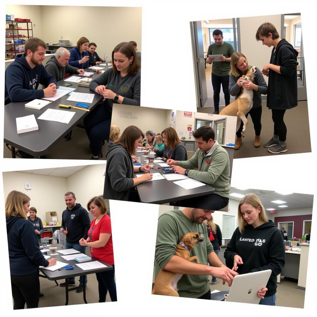 A successful adoption event at the Burton Humane Society connecting animals with loving families.