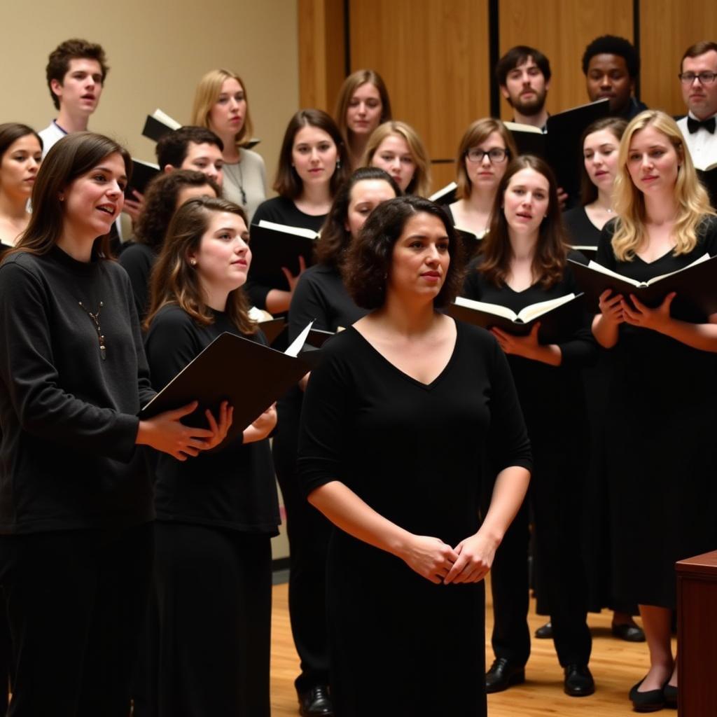 Cathedral Choral Society members during a rehearsal