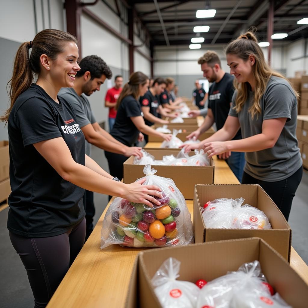 Crossfit members volunteering in their local community.