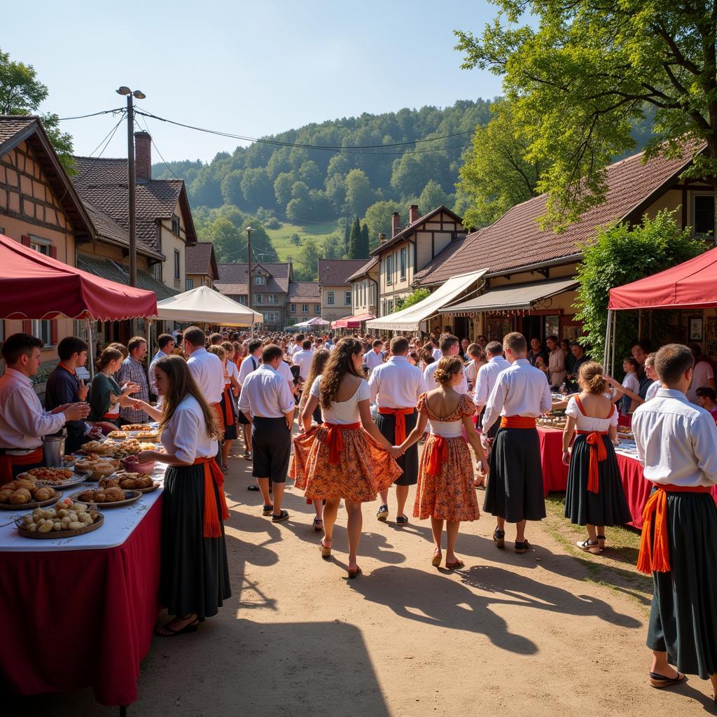 A Danube Swabian village celebrates a traditional festival.