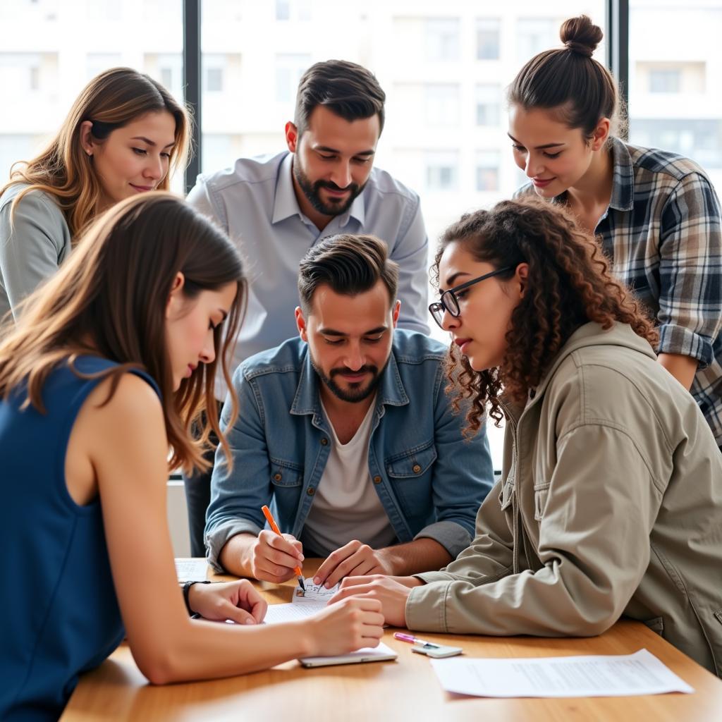 Diverse Group of People Working Together