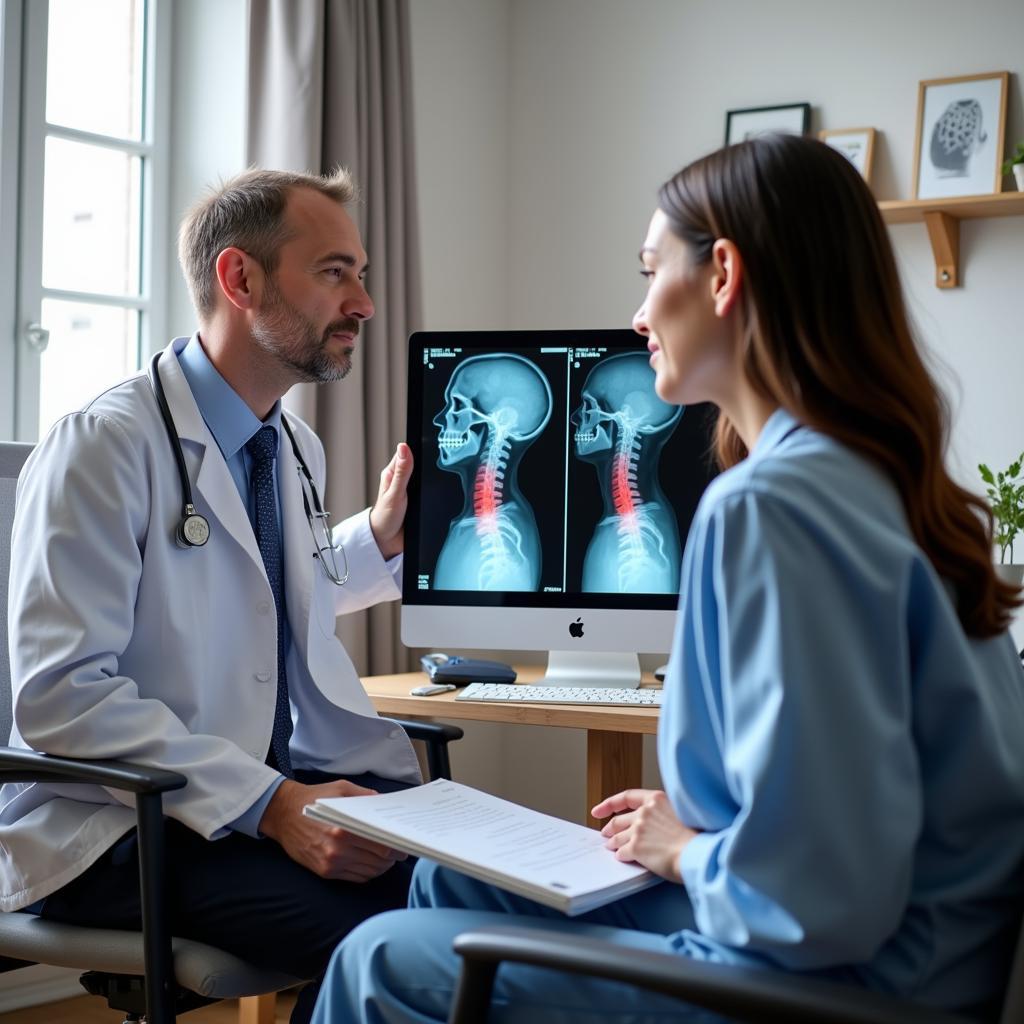 Doctor Consulting with Patient about Spinal Health