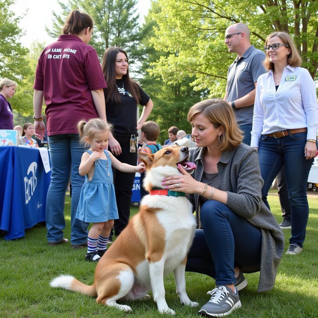 Fargo Humane Society volunteers interacting with the community and promoting animal welfare.