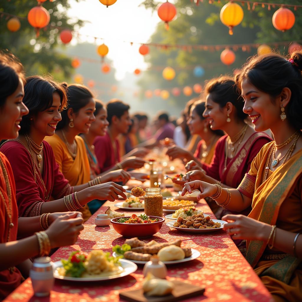 Residents celebrating a festival showcasing the diversity of Gokuldham Society Goregaon East