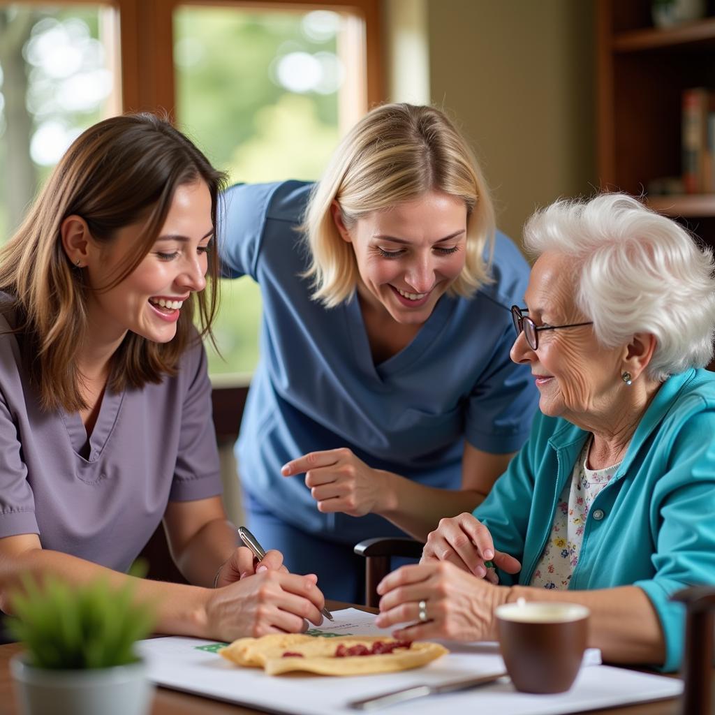 Staff interacting with residents at the Good Samaritan Society Grand Island, Nebraska