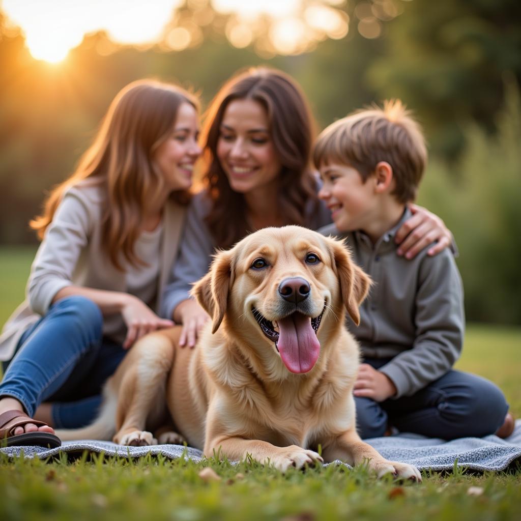 A family adopting a pet from the Haws Humane Society