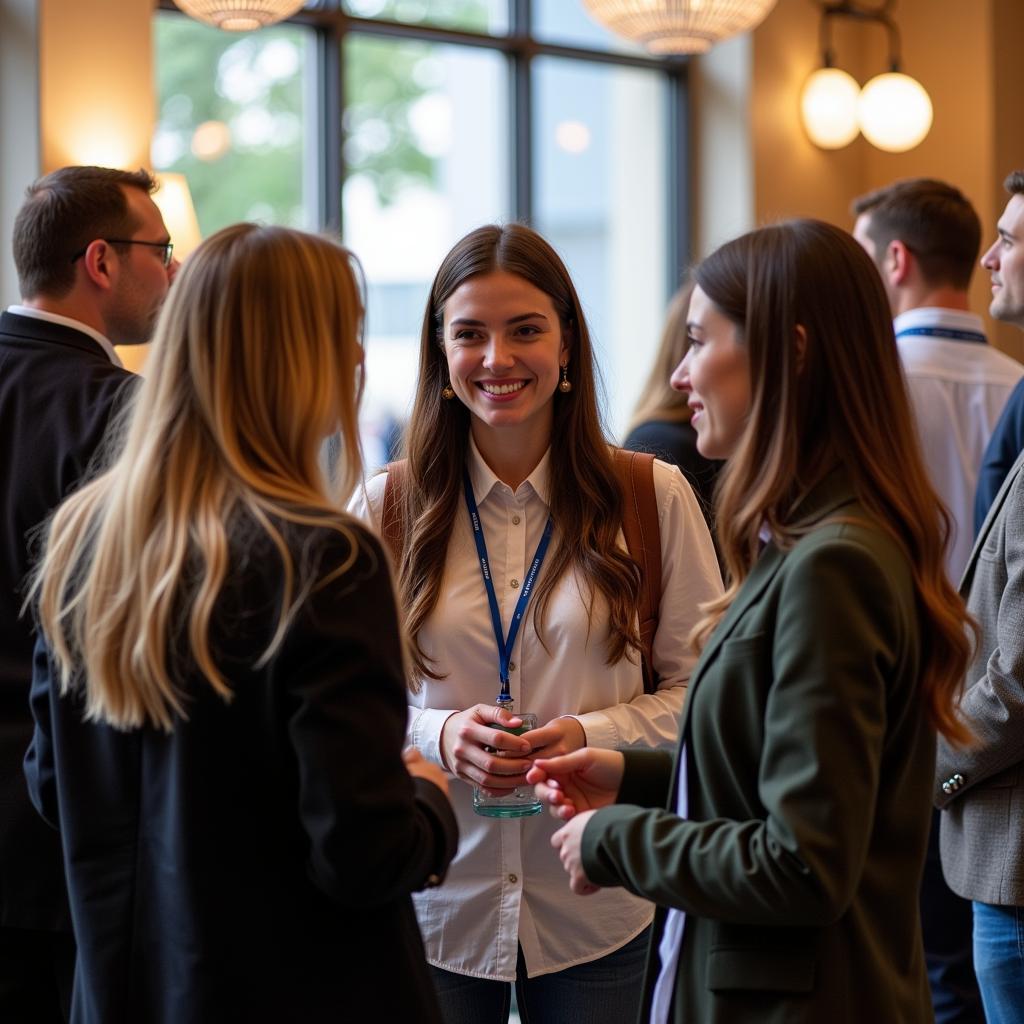 Students networking at an honor society event