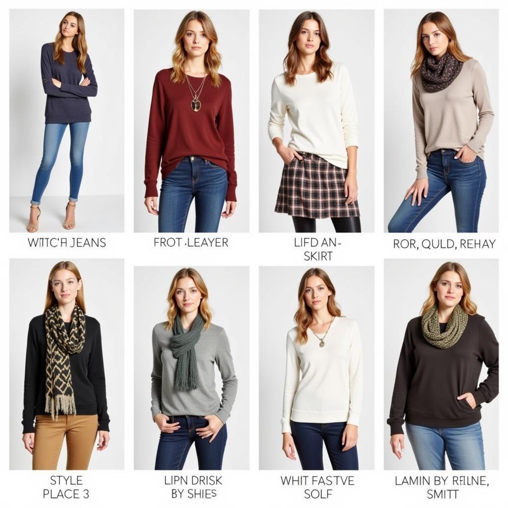 Different ways to style J Society sweaters for various occasions.