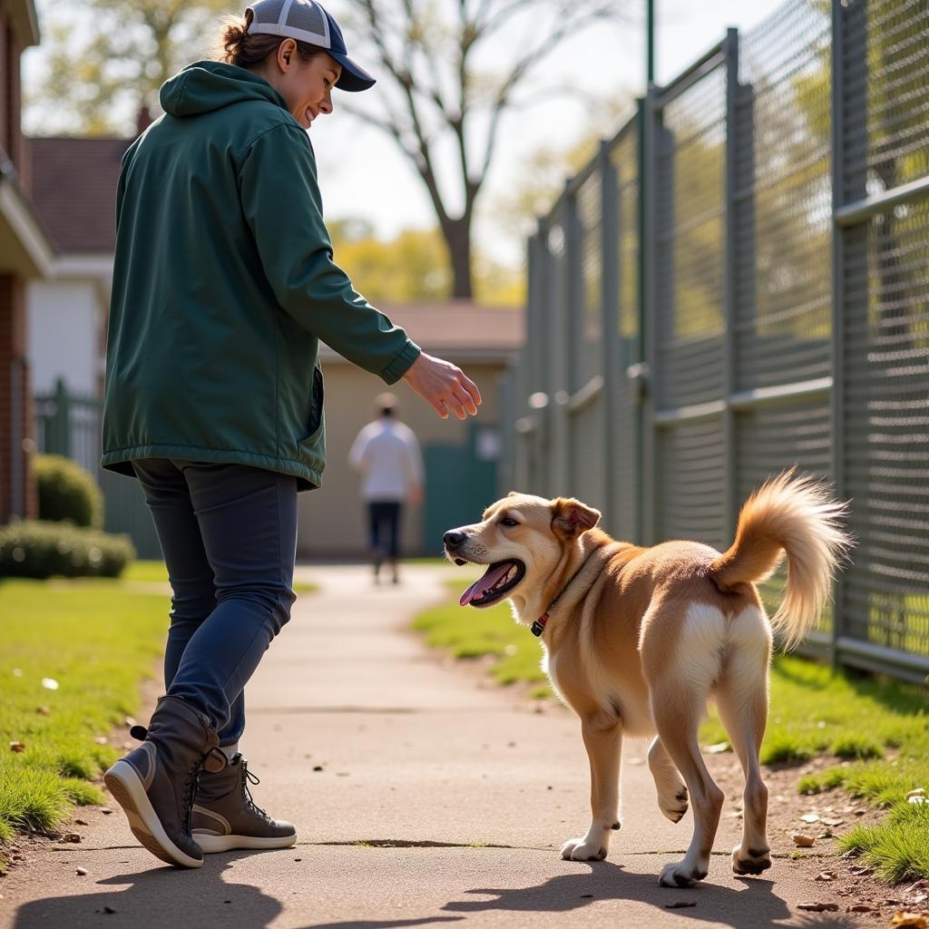 Jay County Humane Society Animal Shelter - Volunteer with Dog