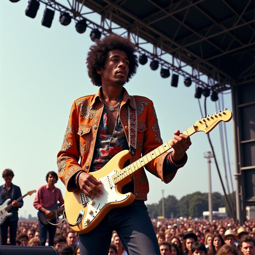 Jimi Hendrix performing "The Star-Spangled Banner" at Woodstock