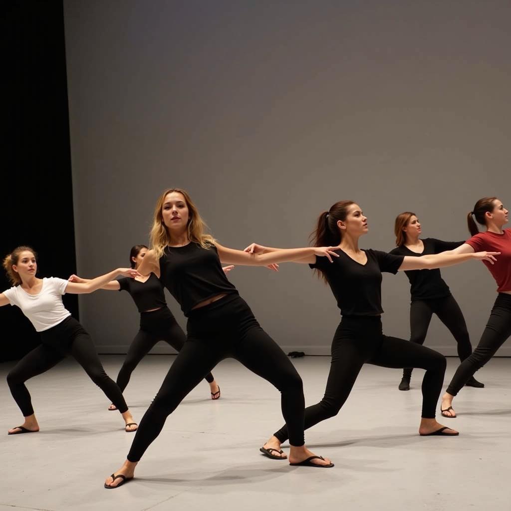 KSU students showcasing contemporary dance choreography