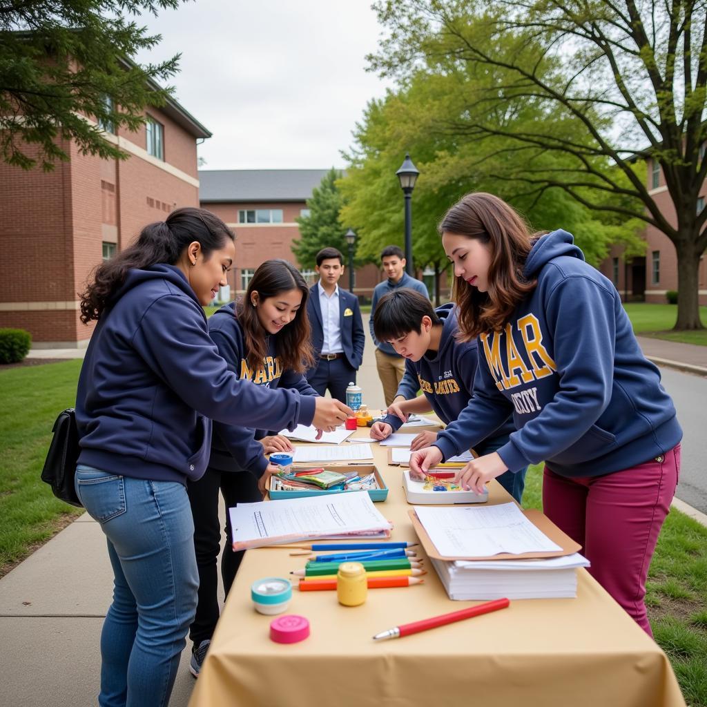 Math Honor Society Members Volunteering