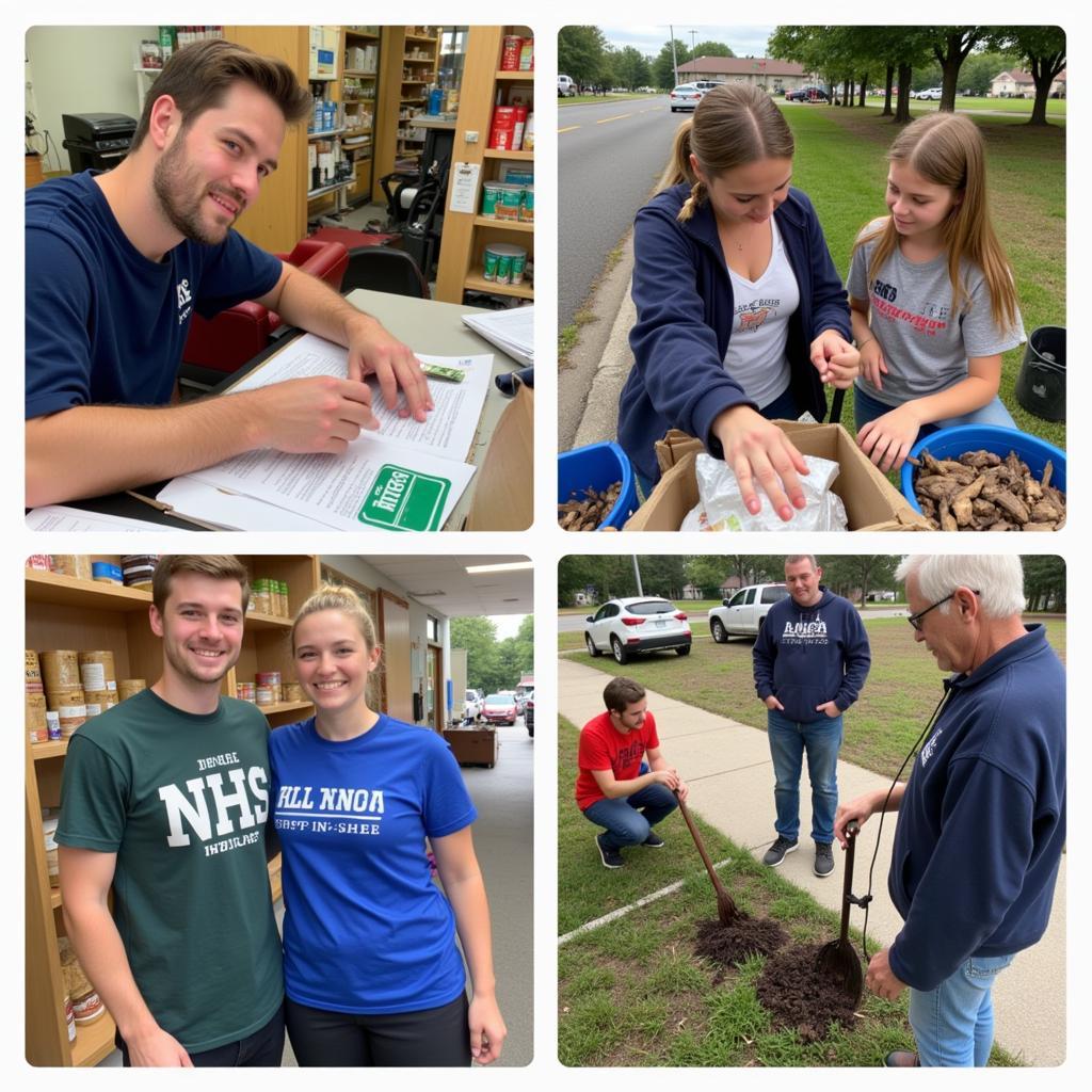 National Honor Society Service: Examples of service activities undertaken by NHS members, showcasing community involvement and positive impact.