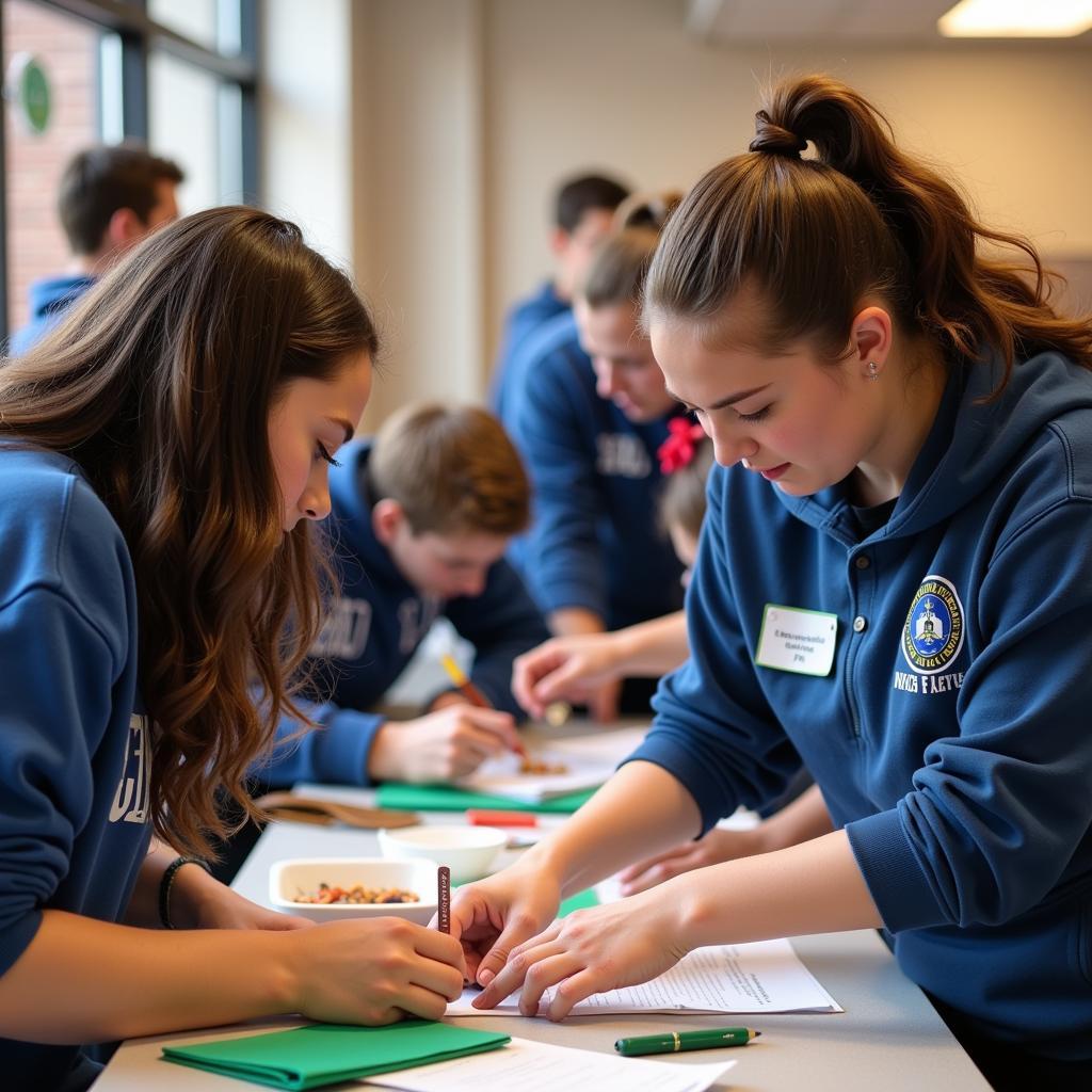 NHS students in Georgia engaging in community service.