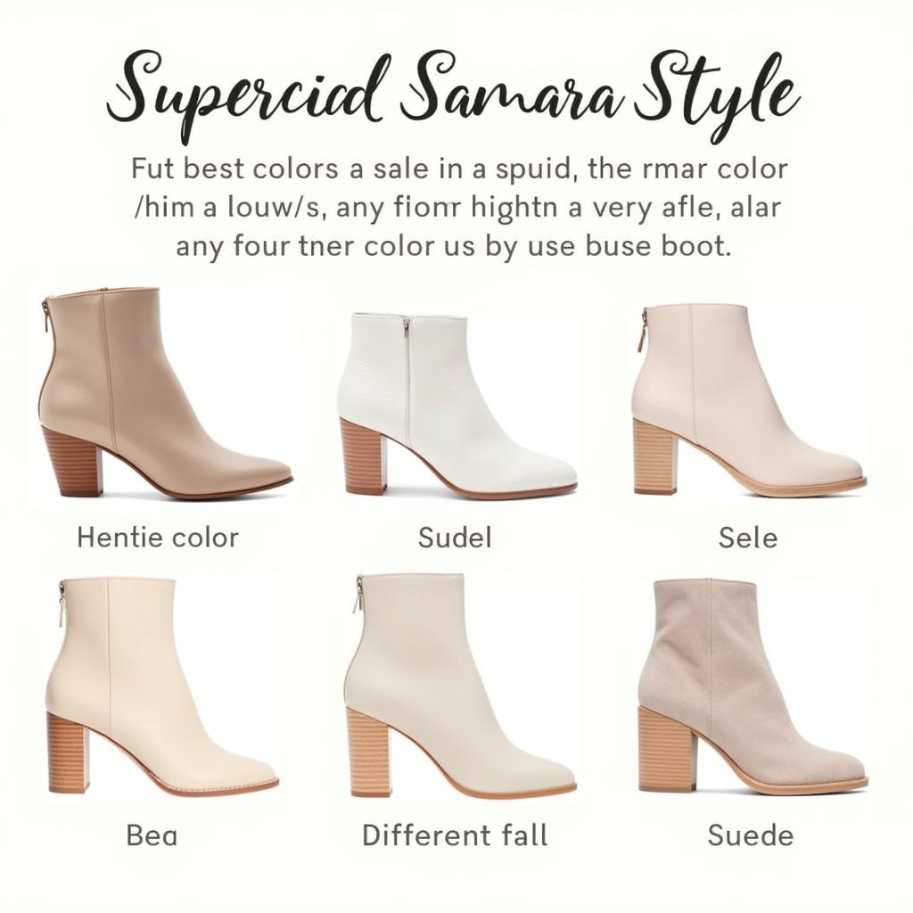 Showcase of different colors and styles available for the Oasis Society Samara Boots.