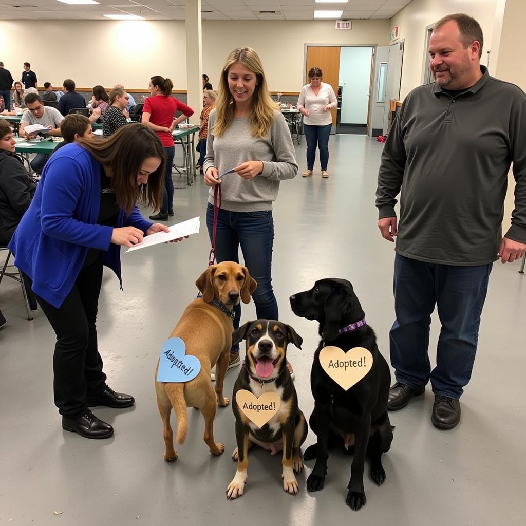 A successful adoption event at the Okmulgee Humane Society.