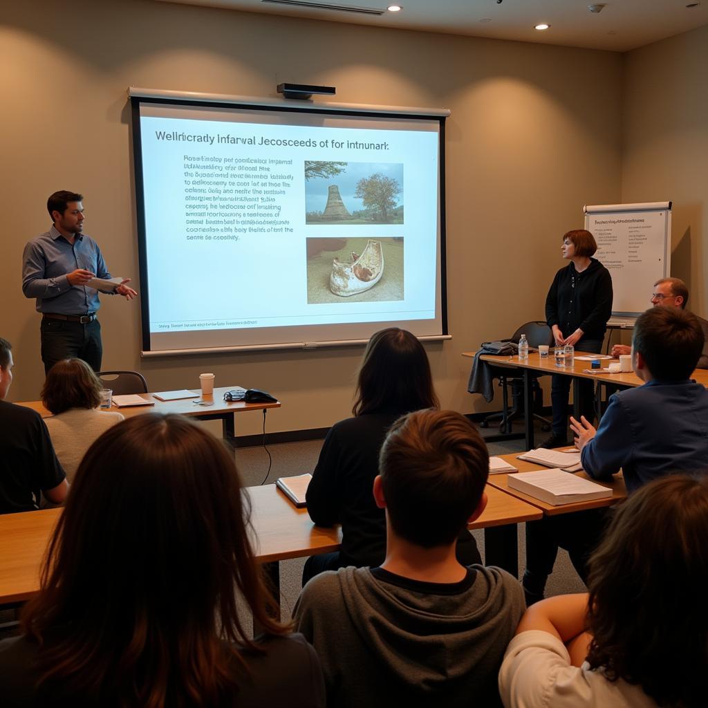 An OAS member giving a public lecture on recent archaeological findings