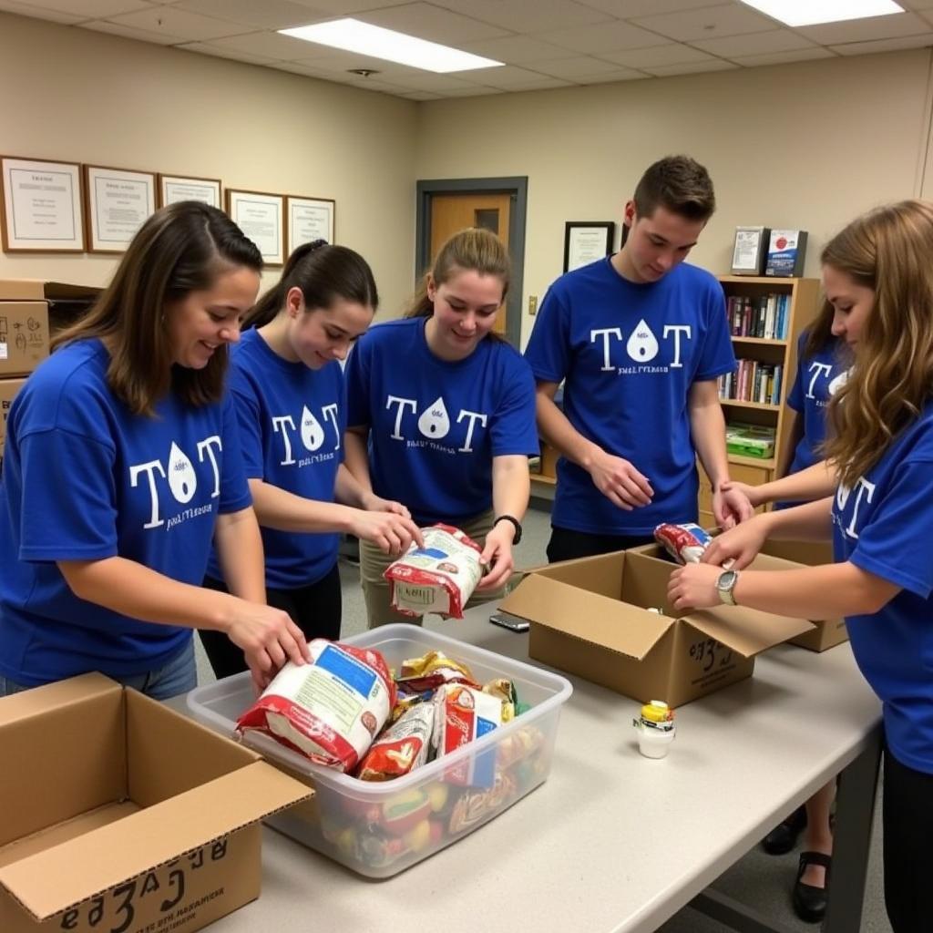 Phi Sigma Theta students volunteering in a community service project