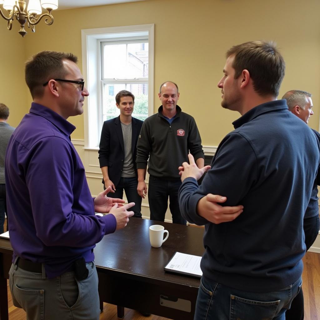 Members of the Phoenix Society socializing after a training session