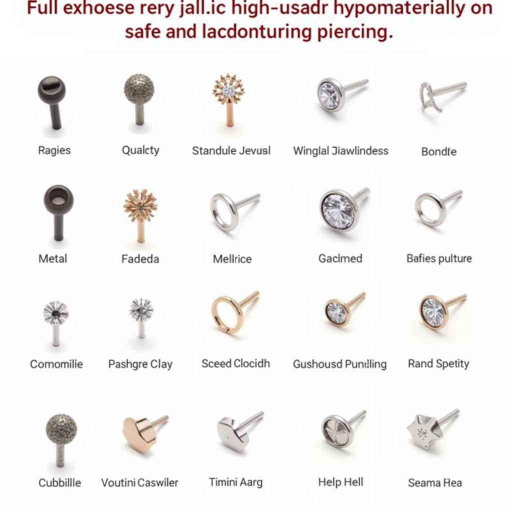 Variety of Piercing Jewelry Materials