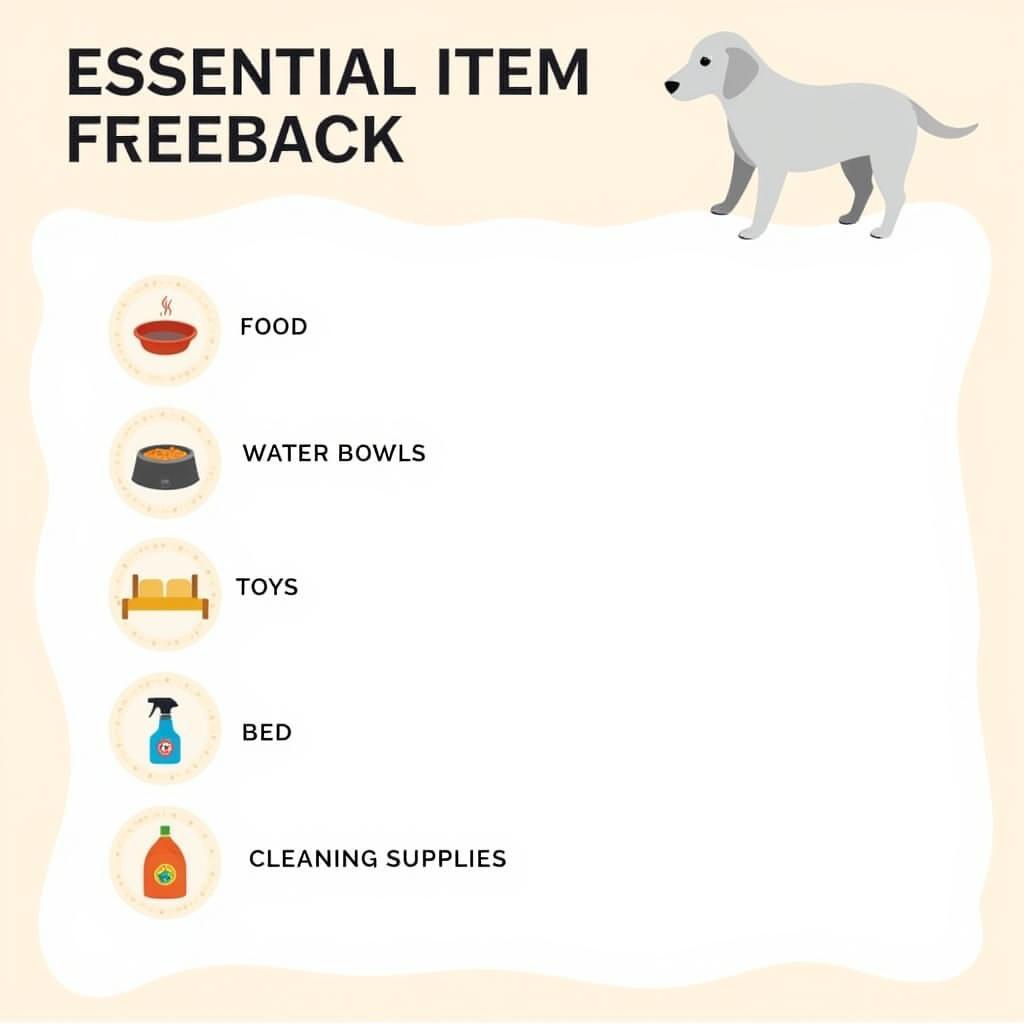 A checklist of essential items to prepare your home for a newly adopted pet.