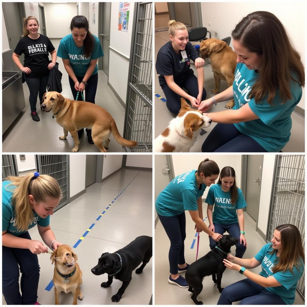 Volunteers interacting with animals at Seneca County Humane Society