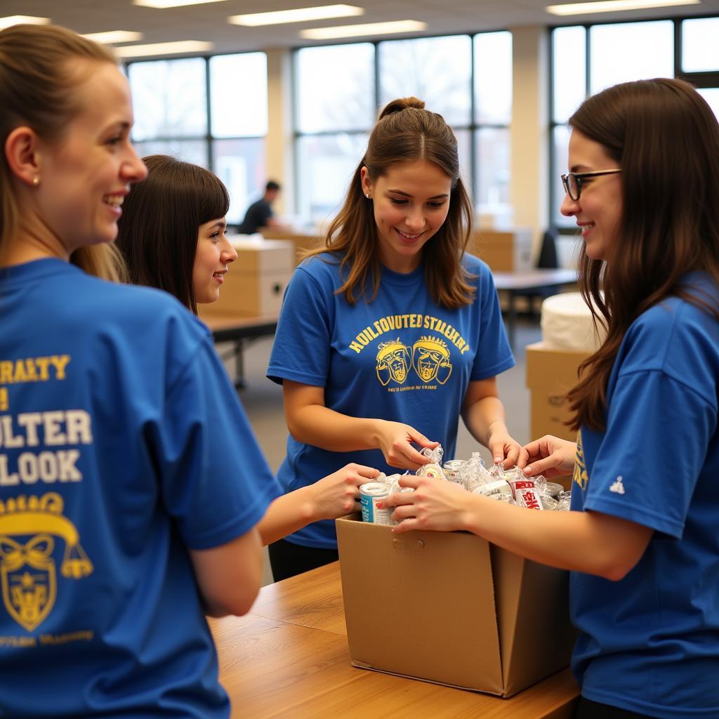 St. Louis honor society members volunteering