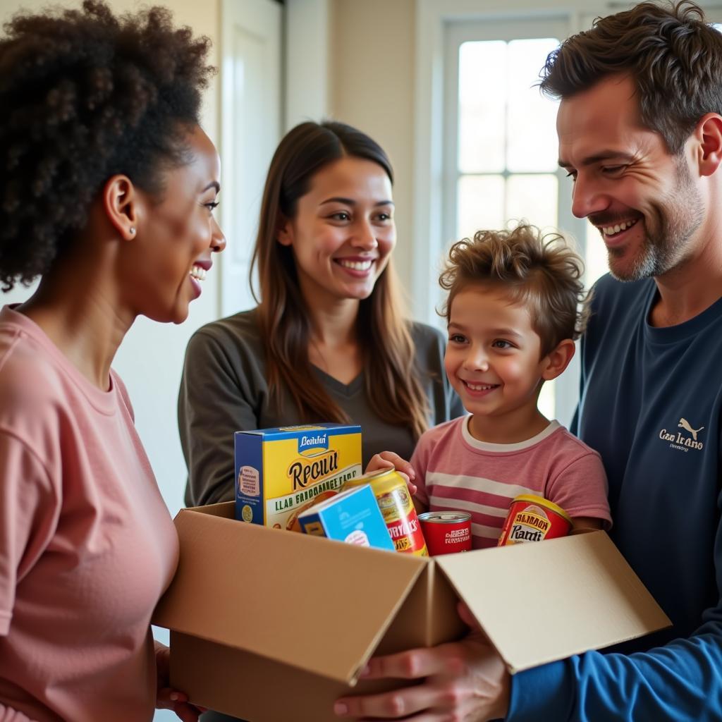 A family receiving assistance from the St. Vincent de Paul Society in Dodge County