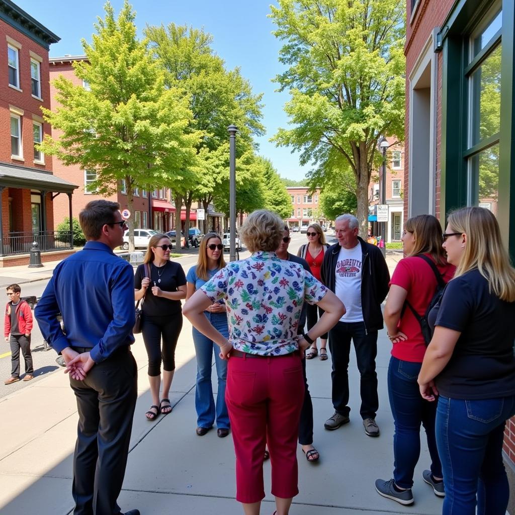 Stoughton Historical Society Walking Tour: Participants explore historic landmarks.