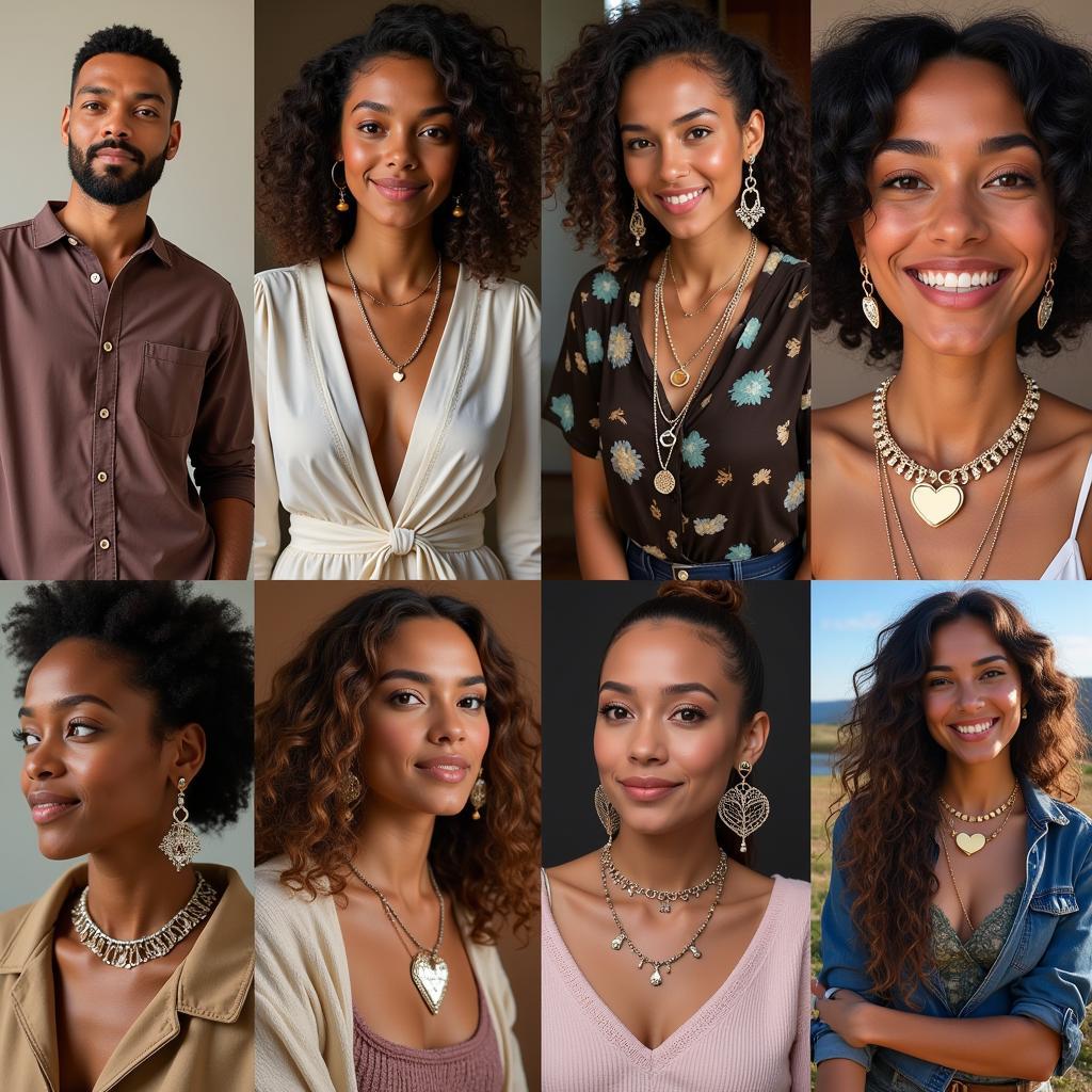 People from diverse backgrounds wearing Sweet Society Jewelry