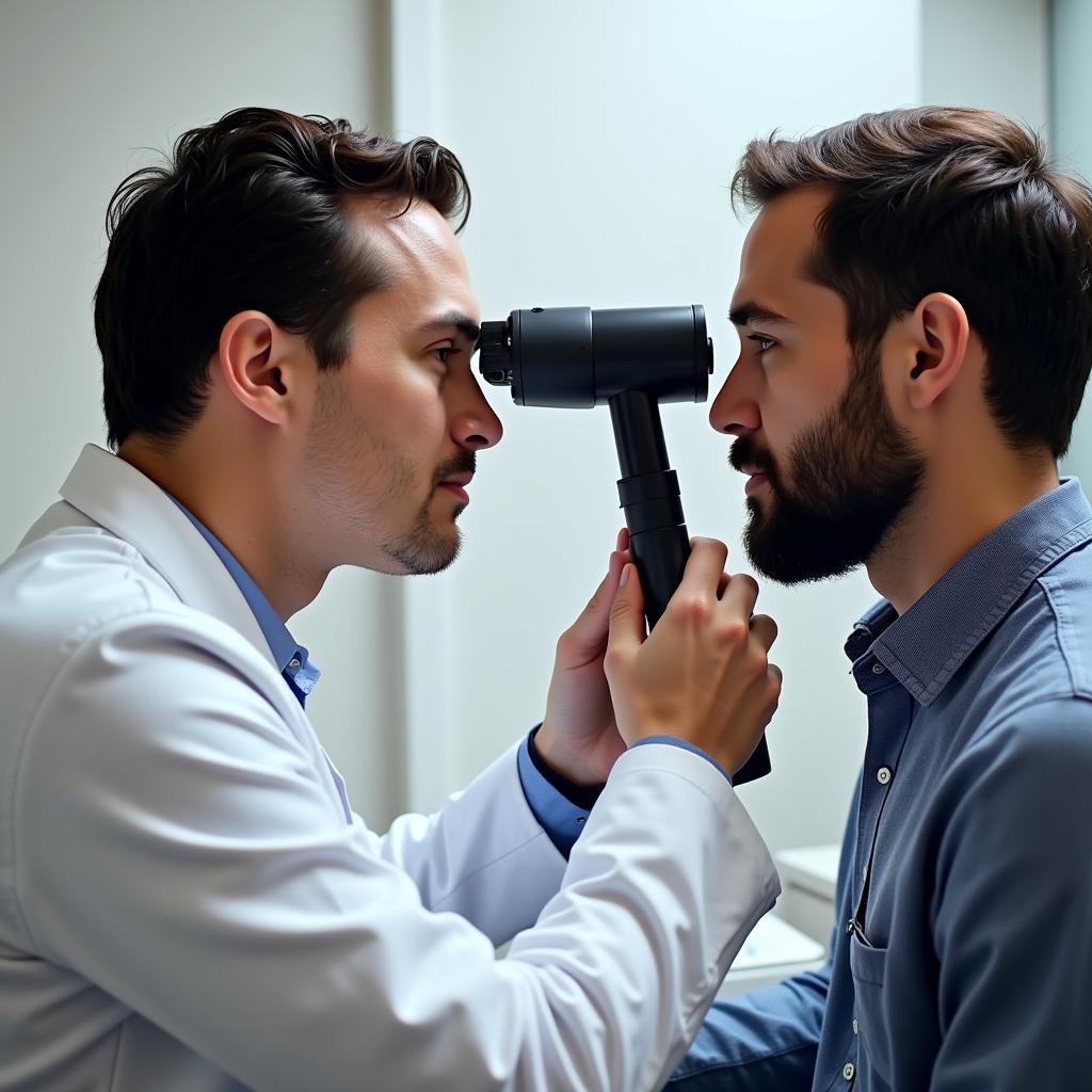 Uveitis Specialist Performing an Eye Exam