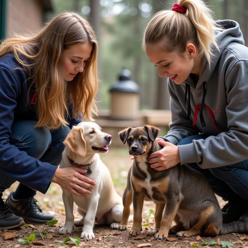 Volunteers Caring for Animals