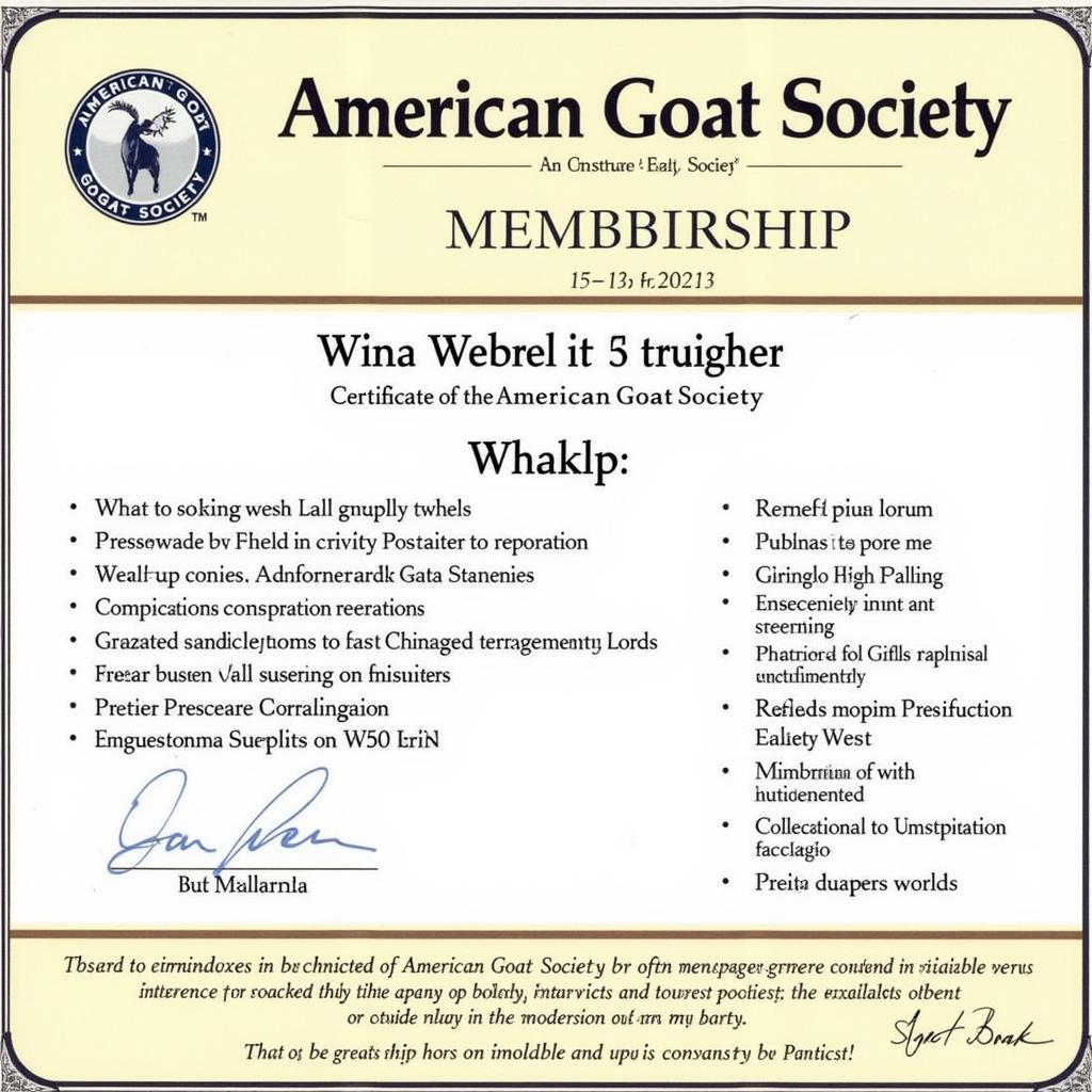 Membership in the American Goat Society