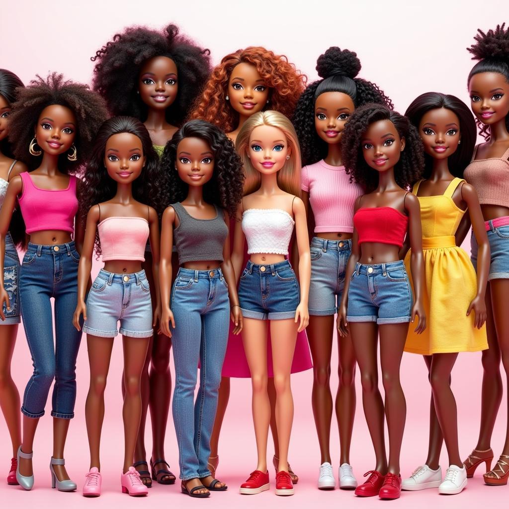 Barbie Dolls Representing Diverse Ethnicities and Body Types